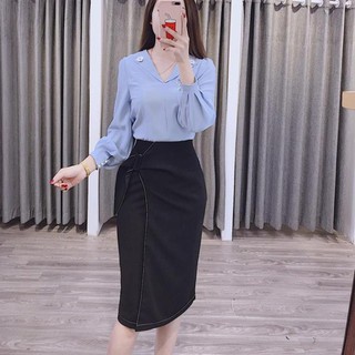Áo sơ mi nữ cổ vest thêu hoa  Linh Kem Shop A689