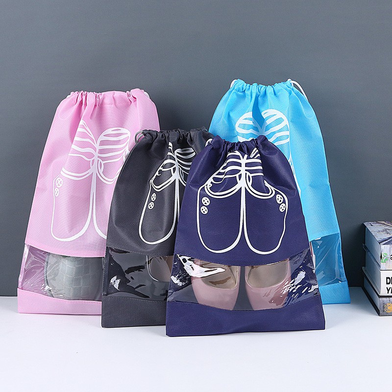 Túi đựng giày dép size to có dây rút hoạ tiết chống bụi bẩn tiện lợi khi trời mưa, đi du lịch -  Tuấn Tú Office Store