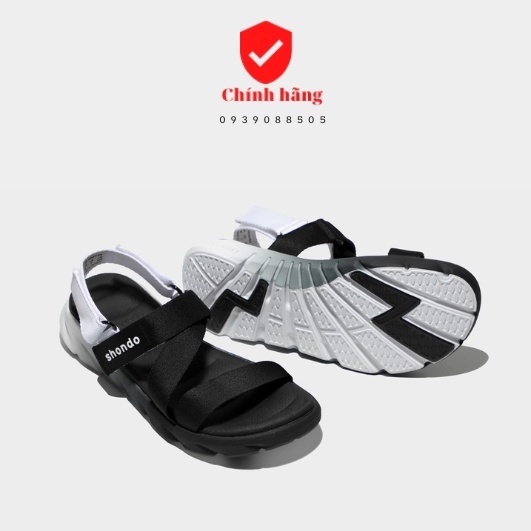 Giày Sandals Nam Nữ Unisex Shondo F6 Sport Ombre Đế 2 Màu Đen Trắng F6S0110