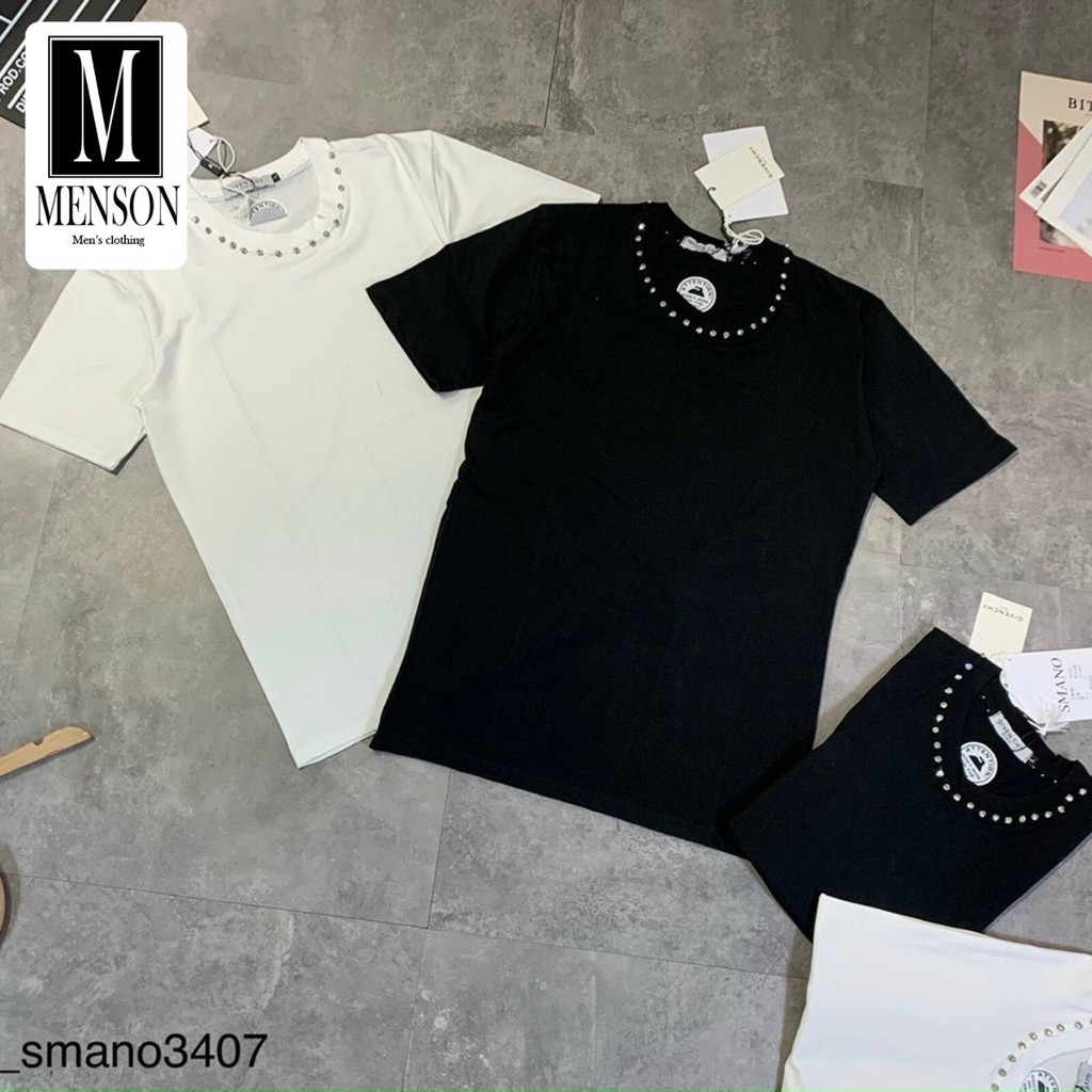 ⭐️SIÊU PHẨM⭐️Áo Phông Nam Cổ Tròn Đính Đá Chất Mát Mùa Hè - Áo Thun Nam cotton co giãn thoáng mát MENSON M6201 | BigBuy360 - bigbuy360.vn