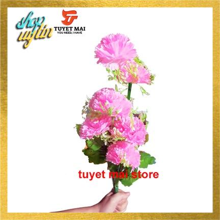 1 cành hoa vạn thọ giả để bàn trang trí tết đẹp 10 bông,hoa giả decor phòng khách, để bàn thờ, đi tảo mộ