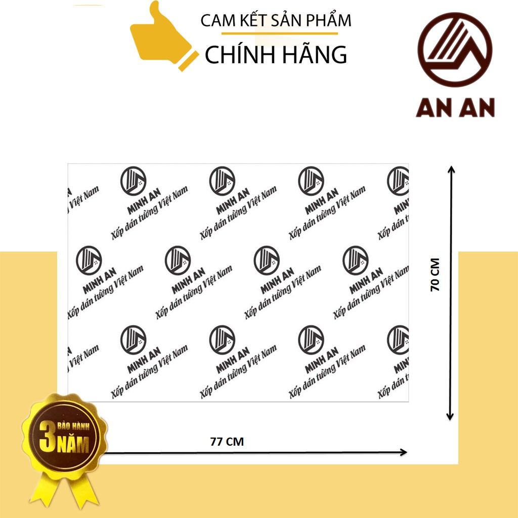 Xốp Dán Tường Giả Gạch Cao Cấp - Chính Hãng AN AN, Kích Thước 70x77cm