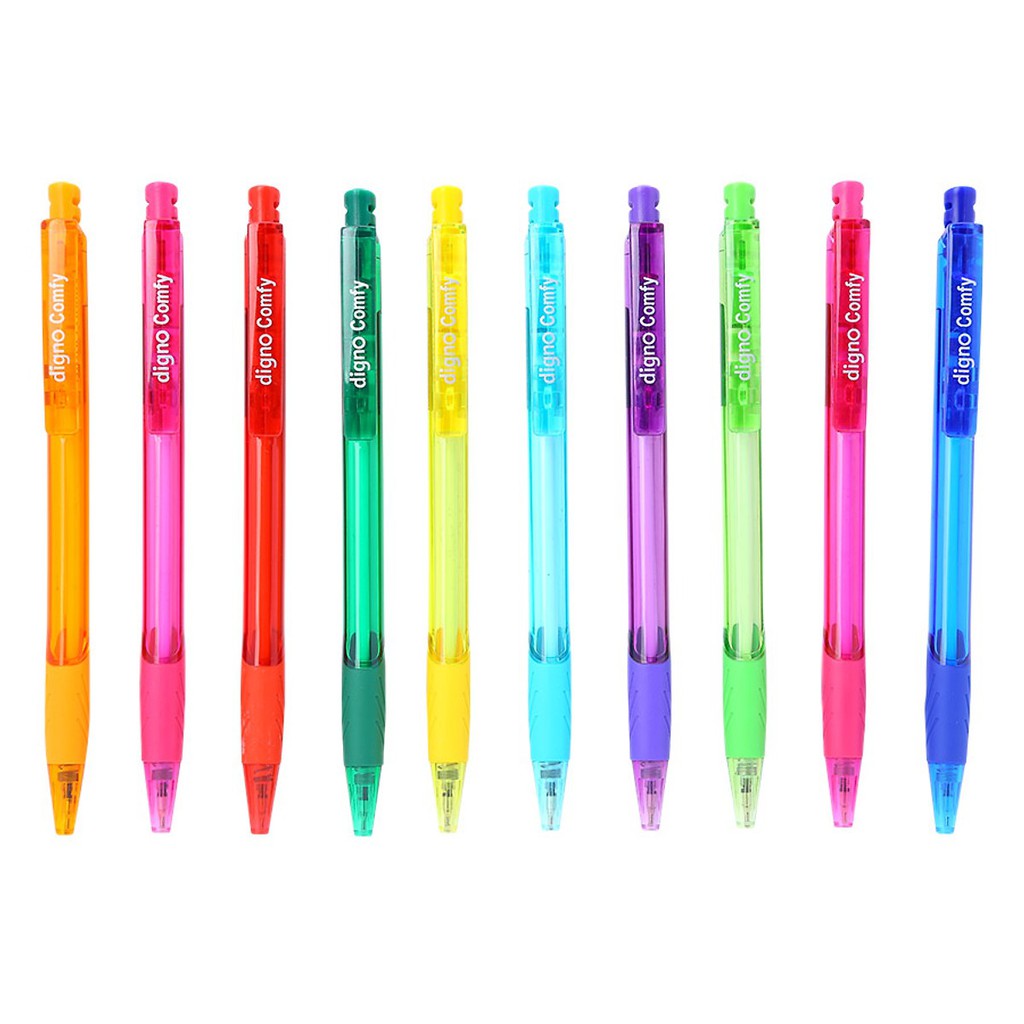🔹 Hộp 24 Cây Viết Bi Gel Digno Comfy : Mực Xanh - Tím - Đỏ - Đen