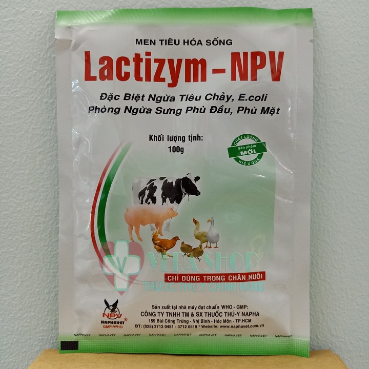 NAPHAVET LACTIZYM 100G - N.g.ừ.a tiêu chảy, E.coli, sưng phù đầu, phù mặt
