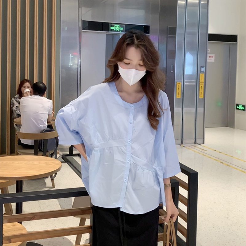 Áo Sơ Mi Trắng Dáng Rộng Thiết Kế Độc Đáo Thời Trang Mùa Hè Cá Tính Cho Nữ