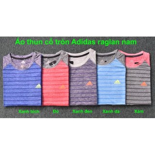 Áo thun cổ tròn raglan nam