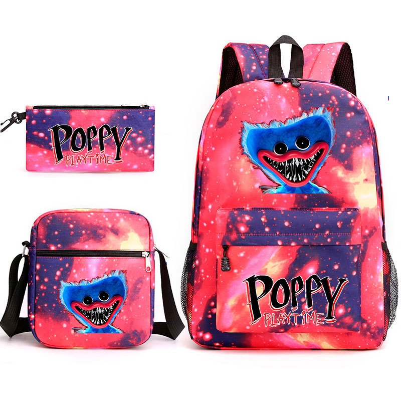 Set ba lô + túi đựng bút chì in hình poppy playtime cho bé