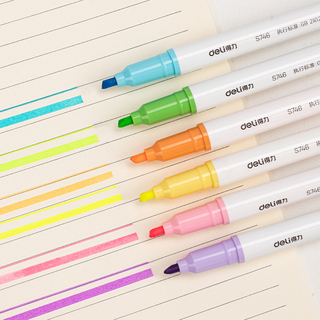 Bộ 6 Bút Dạ Quang 6 Màu Sắc Tùy Chọn