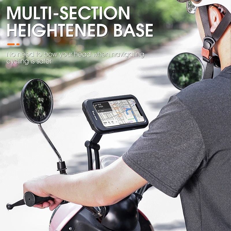 Giá đỡ điện thoại gắn tay lái xe đạp/ xe máy West Biking xoay 360 độ chống thấm nước tiện dụng
