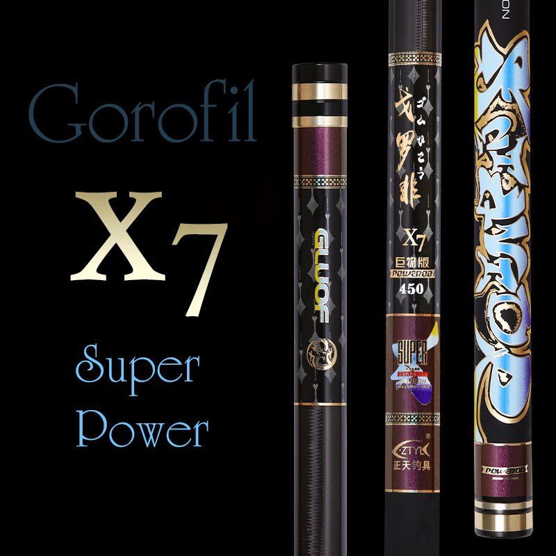 Cần câu tay X7 Gorofil Super Power độ cứng 8H Carbon Cao Cấp