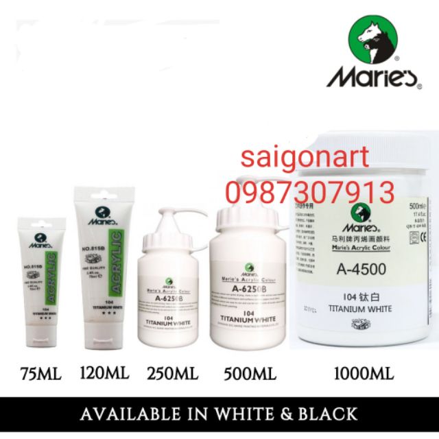 Màu Vẽ Acrylic Tranh Tường Chuyên nghiệp 1lít Maries, 7D