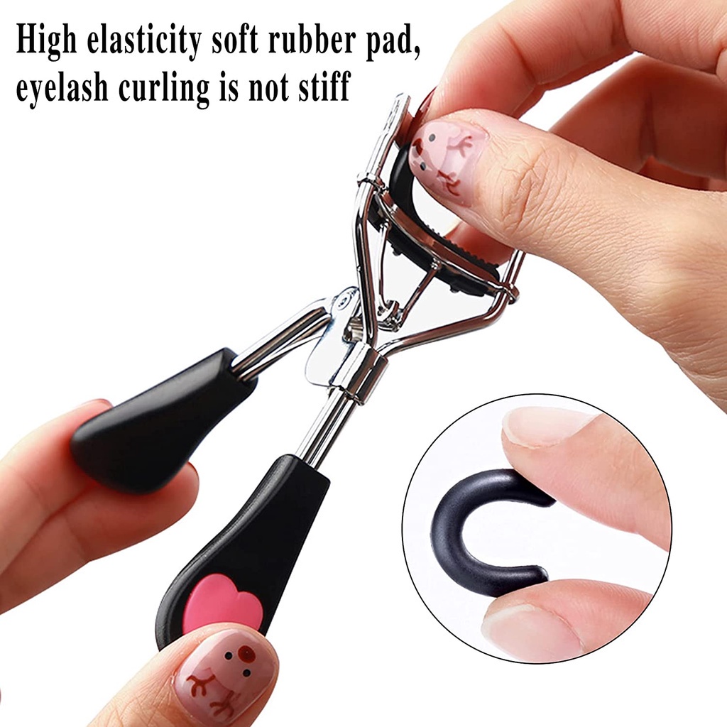 Dụng Cụ Bấm Cong Mi Chuyên Nghiệp Với 4 Miếng Đệm Đàn Hồi Thay Thế Và Cọ Xoắn Ốc Cho Mi Mắt Cong JP5