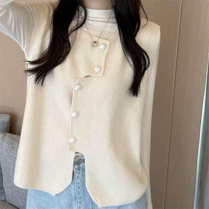 Áo Len Không Tay Dáng Rộng Thiết Kế Mới Thời Trang Theo Phong Cách Hàn Quốc Cho Nữ