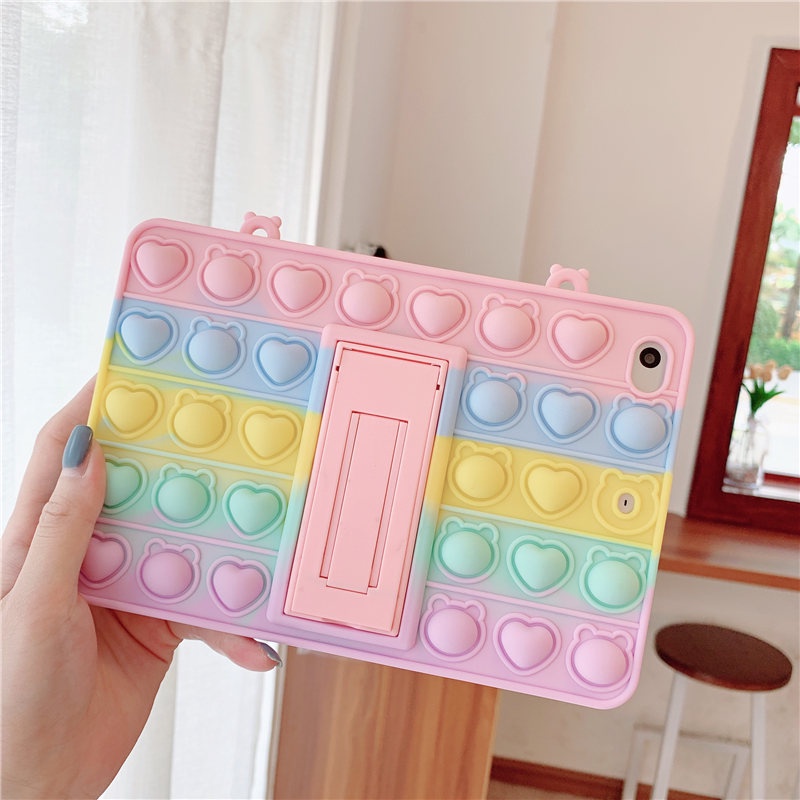 Ốp máy tính bảng chất liệu silicon chống sốc có giá đỡ cho samsung galaxy tab a7 lite 8.7 2021 sm-t220 t225