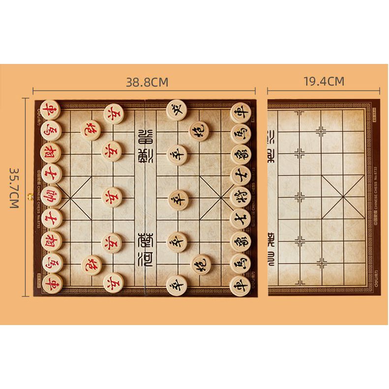 [Đồ Chơi 24/7] Bộ cờ tướng bằng gỗ + bàn gỗ 38.8x35.7 cm