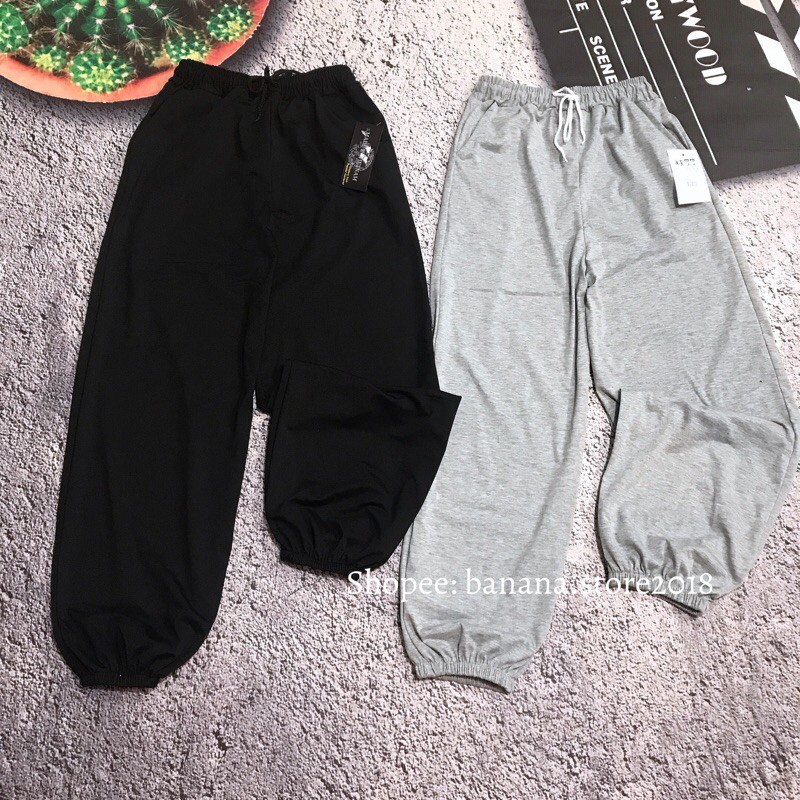 Quần thun bo gấu form thụng rộng Unisex, Quần thể thao phong cách jogger ống rộng bo chun | BigBuy360 - bigbuy360.vn