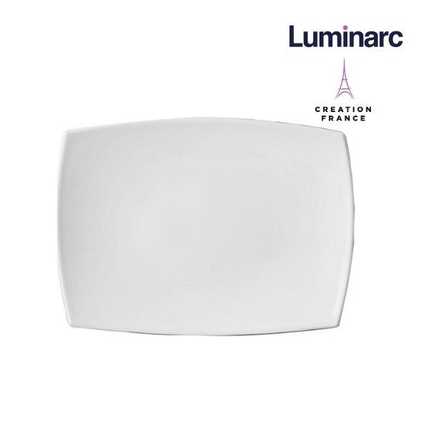 Bộ 6 Đĩa Thuỷ Tinh Luminarc Quadrato Trắng Chữ Nhật 35*25cm- LUQUD6413