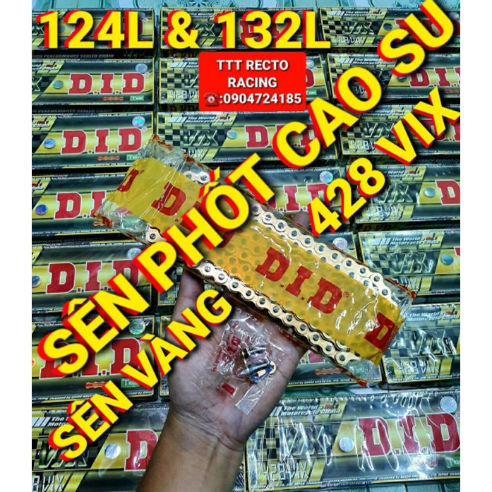 SÊN VÀNG PHỐT TFX/DID 428 VIX 124L & 132L CHÍNH HÃNG THAILAN DÙNG CHO EXCITER/WINNER/RAIDER/SATRIA FI/TFX. ..