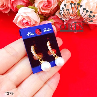 Bông tai tòn ten trái châu ngắn đính đá bền màu thiết kế cao cấp Orin T379