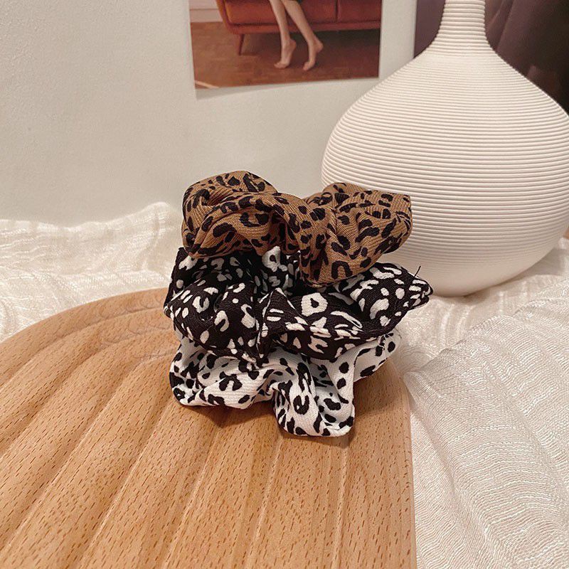 Dây cột tóc scrunchies họa tiết bò sữa, da beo thời trang nữ