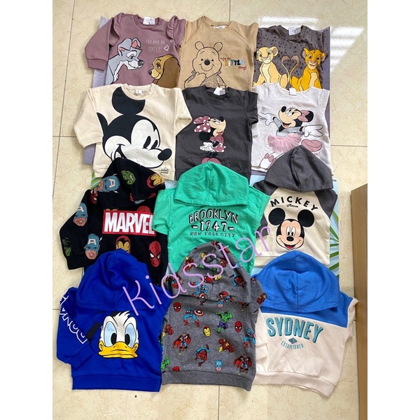 Áo nỉ, hoodie bé trai, bé gái Hát Mờ Authentic 5-16kg.