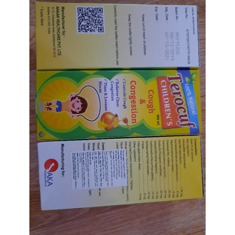 Terocuf - Siro ho từ 100% thảo dược - an toàn với bé của công ty Osaka