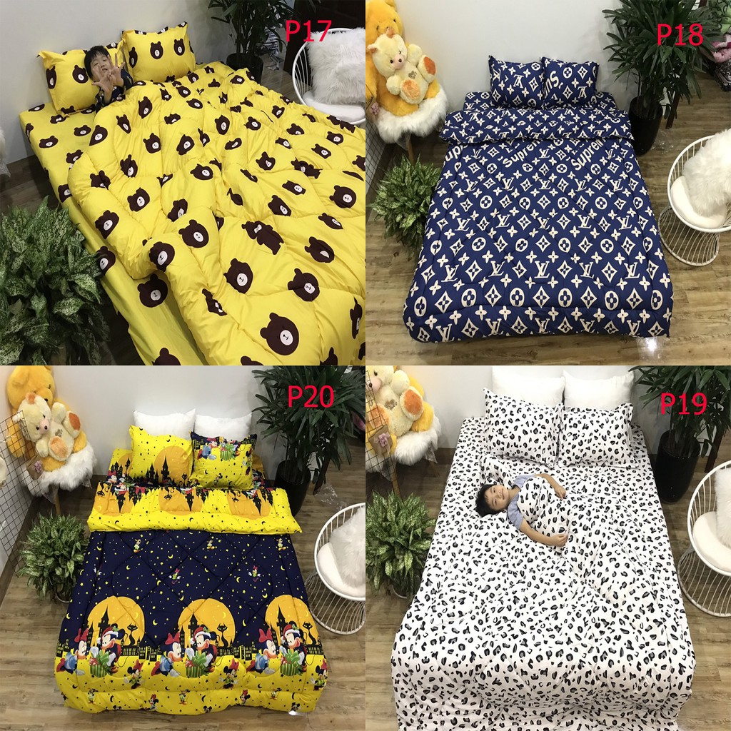 Bộ ga gối poly cotton loại đẹp (Chat chọn mẫu)