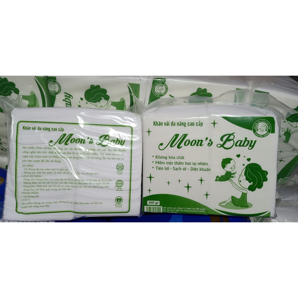 Khăn vải khô đa năng cao cấp moons baby bịch 600G