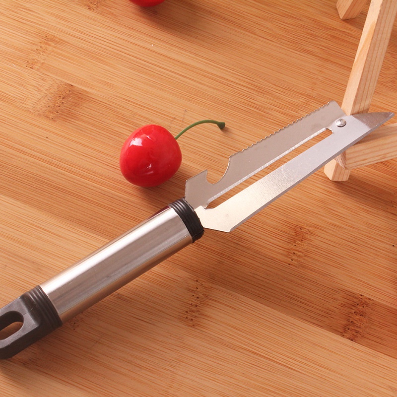 Dao Thái Lan Gọt Trái Cây Đa Năng 5 Trong 1 Bằng Thép Không Gỉ, Hàng Dày Dặn, Chắc Chắn - Dao hai lưỡi inox