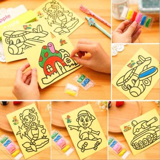 [ Quà tặng học sinh] Tranh cát nhiều mẫu kèm cát