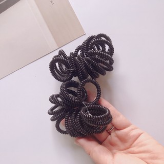 Dây cột tóc lò xo Size bé mini màu đen ( 5 sợi )