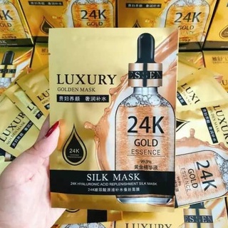 Mặt Nạ Lụa Vàng Tinh Chất Vàng 24K Goldzan Silk Mask hộp 10 miếng