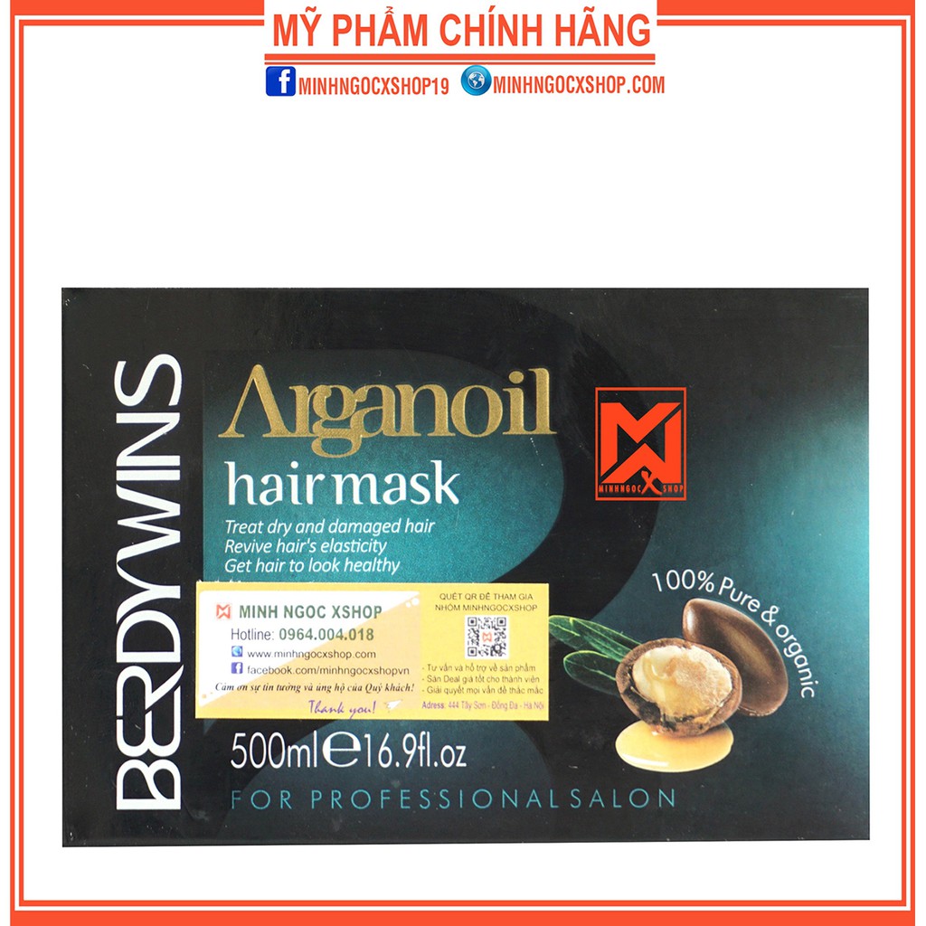 BERDYWINS HẤP PHỤC HỒI BERDYWINS ARGAN OIL HAIR MASK 500ML CHÍNH HÃNG