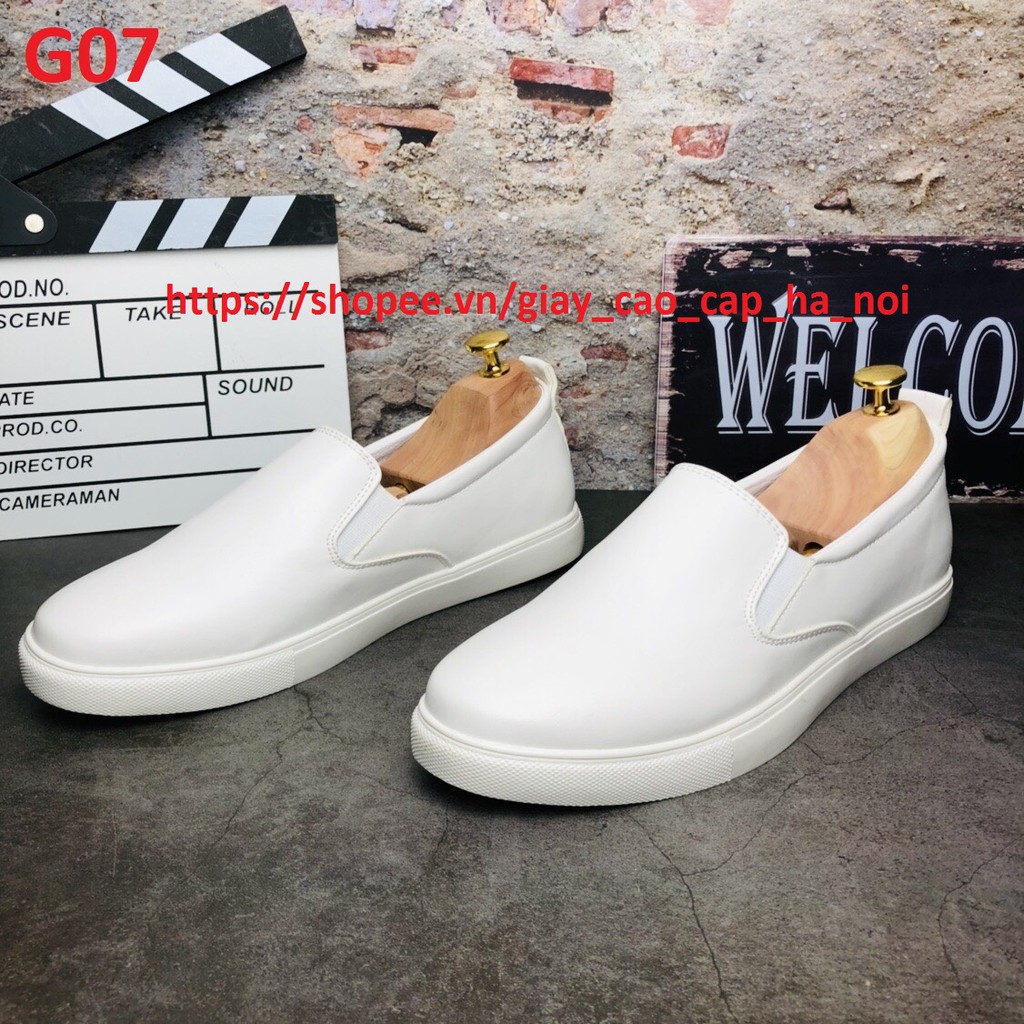 Giày lười nam trắng cao cấp 💥𝙁𝙍𝙀𝙀𝙎𝙃𝙄𝙋💥 Giày lười nam độn đế chống thấm | BigBuy360 - bigbuy360.vn