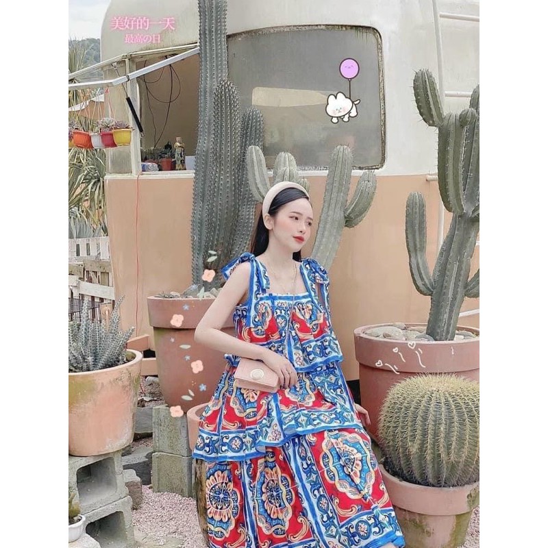 Maxi lụa 2s hoa văn cổ điển ( ảnh thật cuối ) | BigBuy360 - bigbuy360.vn