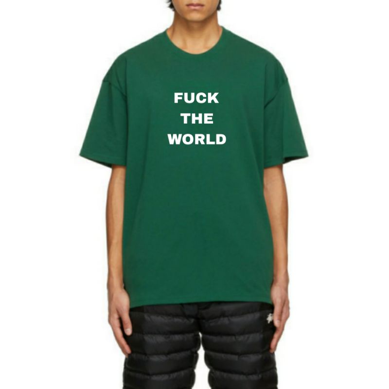 QUOTES/SLOGAN TEE || ÁO THUN IN CHỮ FUCK THE WORLD by 21ants.gogogo || basic oversize tshirt to cotton dày form rộng
