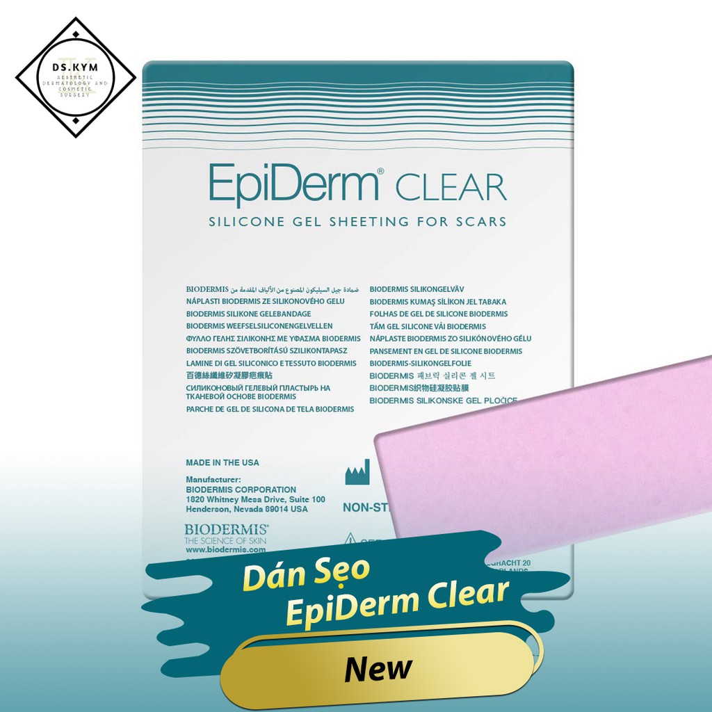 Dán Sẹo Thẩm Mỹ Epiderm Epiderm 3,6x15cm Biodermis Màu Trong