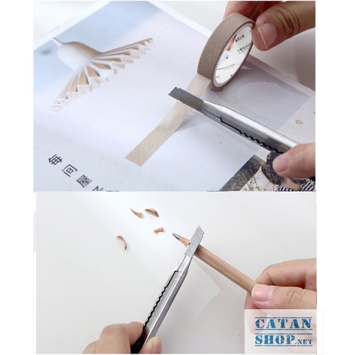 Dao rọc giấy mini nhỏ gọn, cắt giấy văn phòng kim loại bền, tiện ích GD182-DaoRG