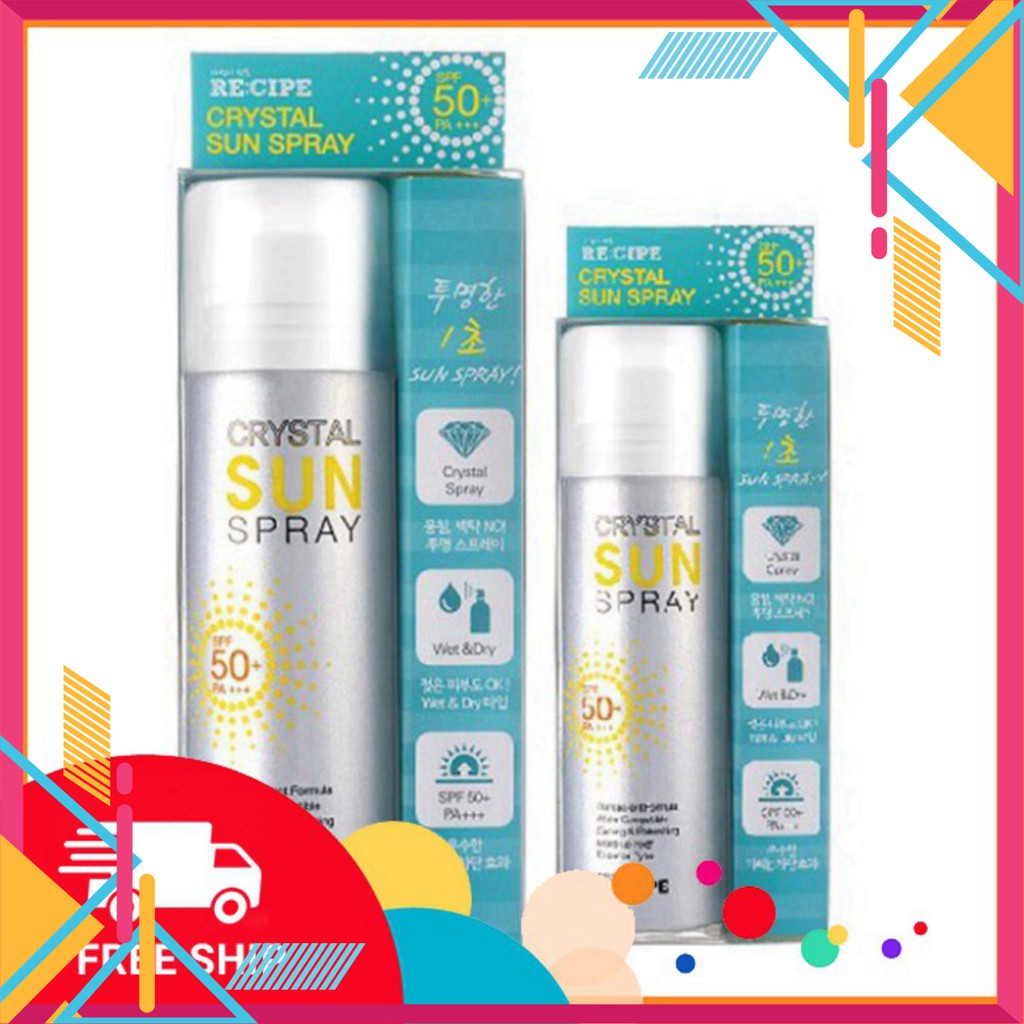 [TAK33] Xịt chống nắng Crystal Sun Spray Hàn Quốc [ RECIPE CRYSTAL SUN SPRAY SPF 50 + PA+++ ] 150ml