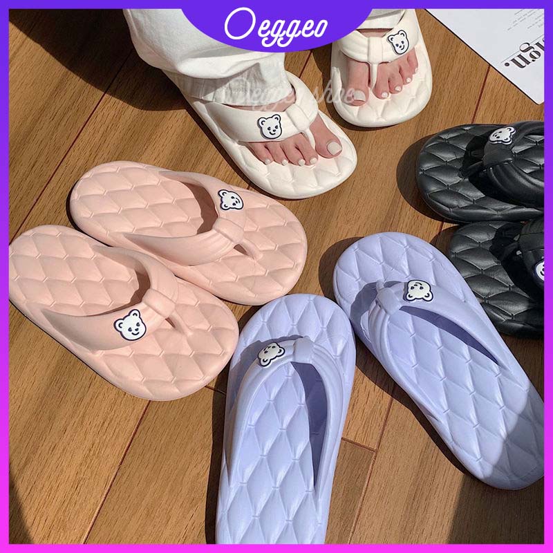 Oeteo Dép Xỏ Ngón Đế Dày Thời Trang Đi Biển Cho Nữ