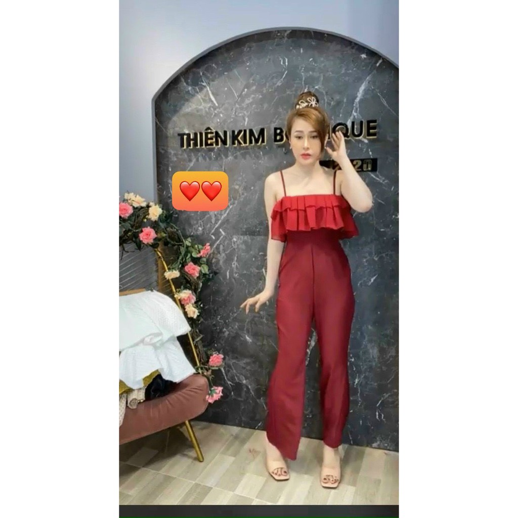 jum voan hai dây bèo ngực quần dài ống rộng siêu tôn dáng chất vải dày dặn màu thật trải sàn cực đẹp PH_NAM011