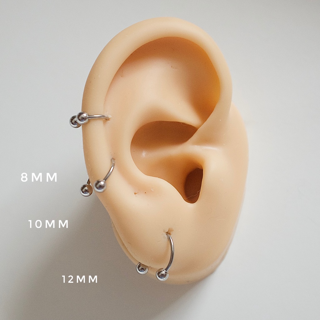 [1 Chiếc] Khuyên Tai Titan CHỮ U Thân 0.8mm Siêu Mỏng Unisex Màu Bạc Không Gỉ Sét Không Ngứa Bông Tai Julies Box 66