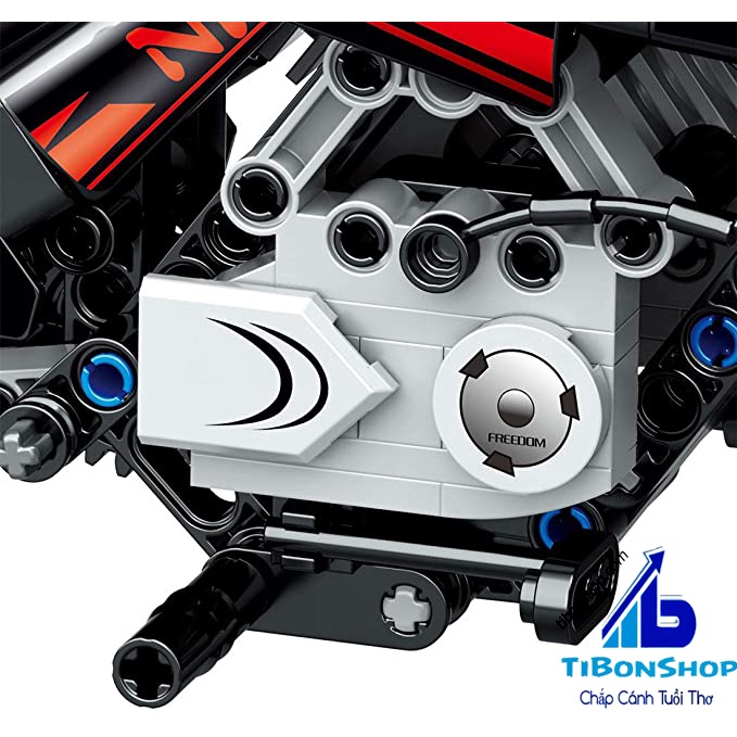 Lắp ráp xếp hình ghép Technic xe mô tô cào cào - xe máy địa hình siêu ngầu Zhegao QL0440