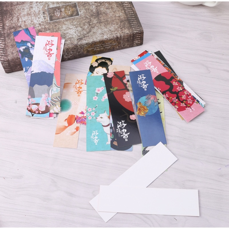 Sa Bộ 30 Thẻ Đánh Dấu Trang Sách Họa Tiết Ukiyo-e Phong Cách Retro