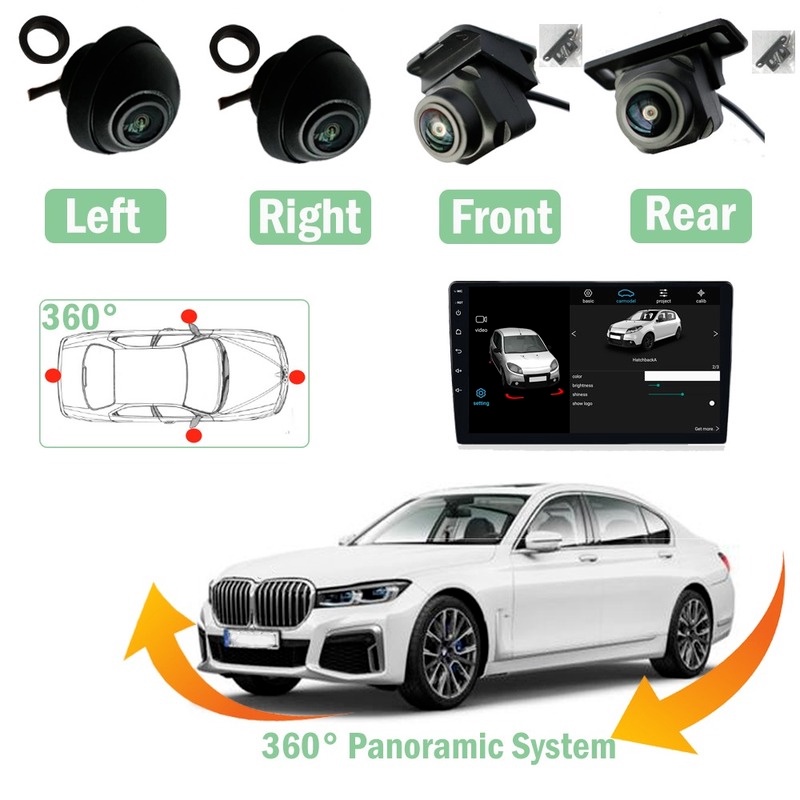 360° Camera Mắt Cá 3D Gắn Sau Xe Hơi AHD 1080P / 720P