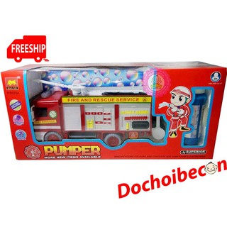 Xe chữa cháy thổi bong bóng xà phòng B928A: Dùng pin, có đèn, nhạc (Không kèm pin)