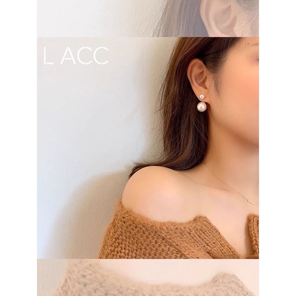 bông tai hạt bẹt phong cách tiểu thư, khuyên tai đeo dc 2 phong cách