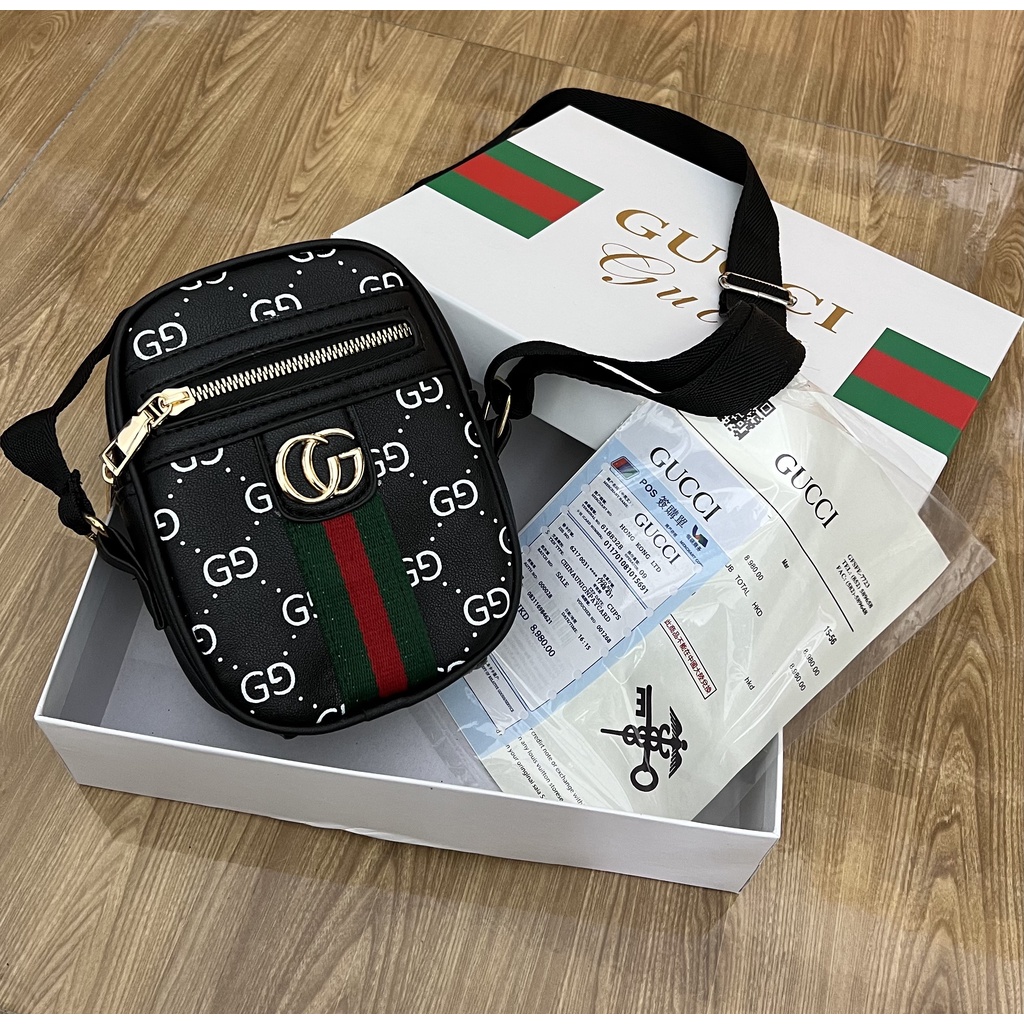 Túi Đeo Chéo Gucci Nam Nữ, Túi Đeo Chéo Gc Hàng Cao Cấp,  Tag Thẻ Da Thật Hàng Loại 1