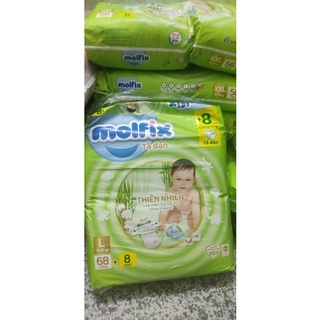    Tặng Thêm 8 Miếng   Tả Dán Thiên Nhiên Molfix Size L 68 Miếng   9-13kg   