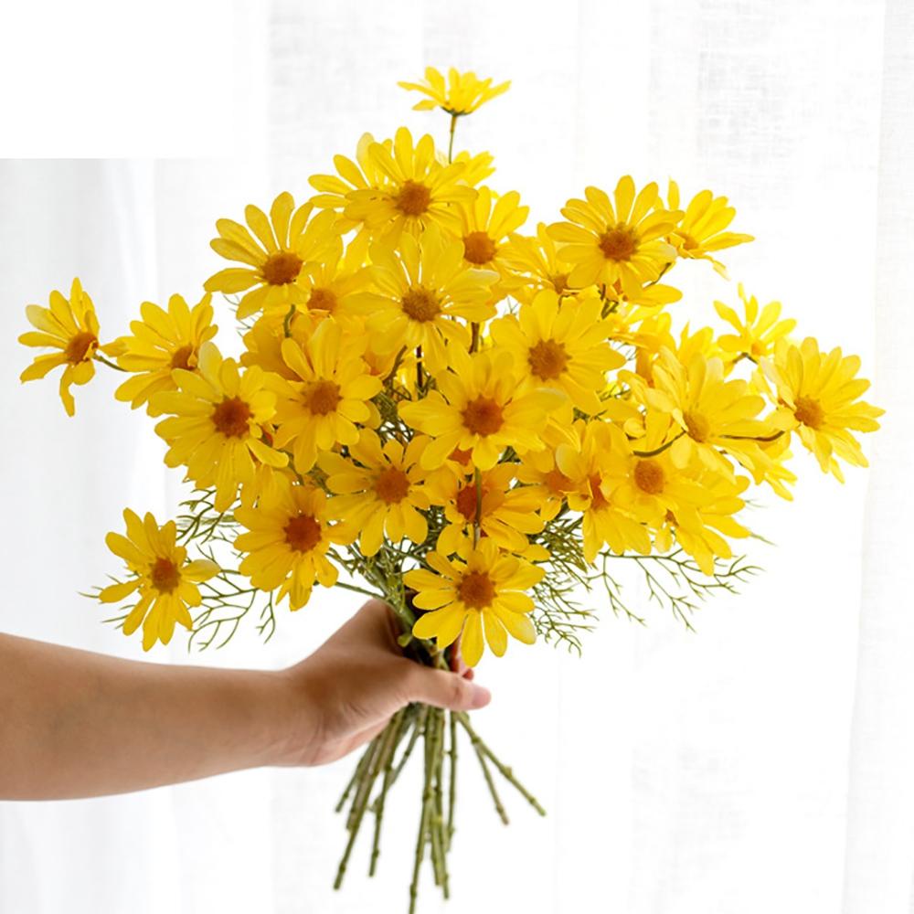 Cành Hoa Cúc Giả Bằng Lụa Dùng Trang Trí Bàn Tiệc Cưới